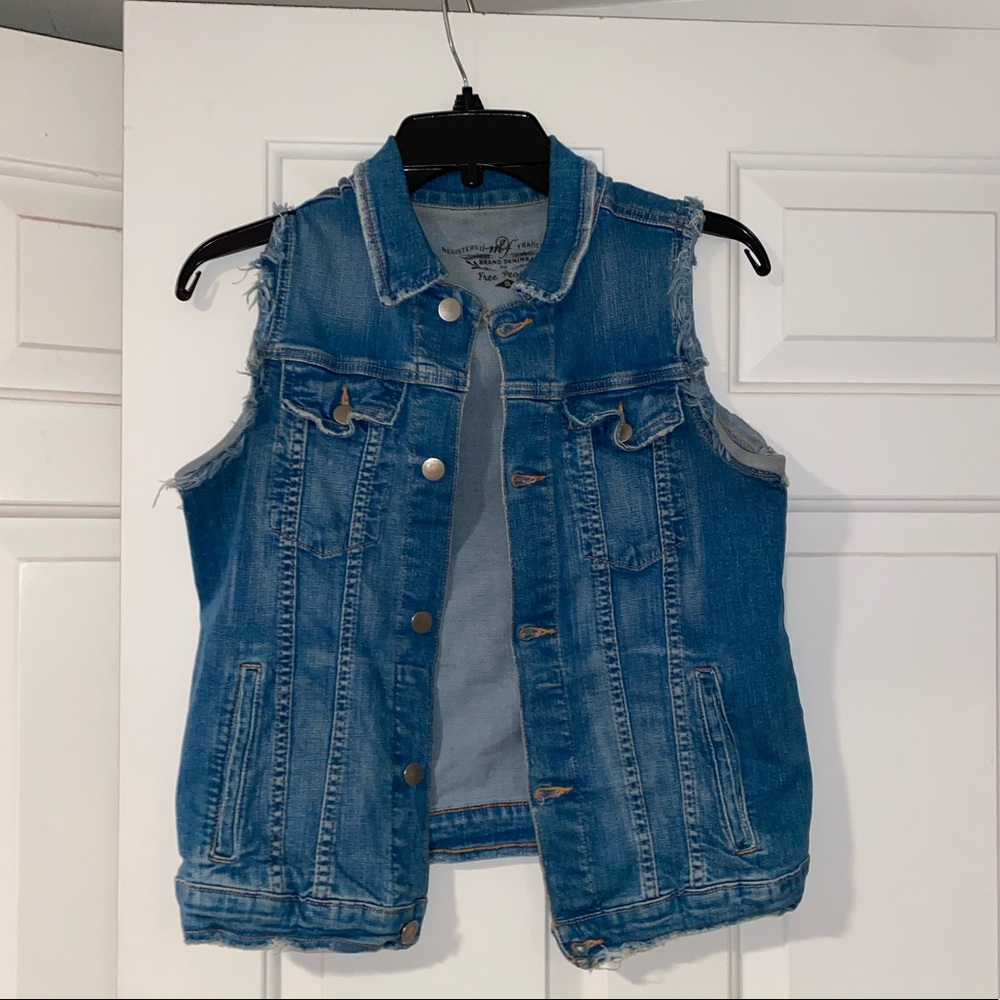 Free People denim jean vest